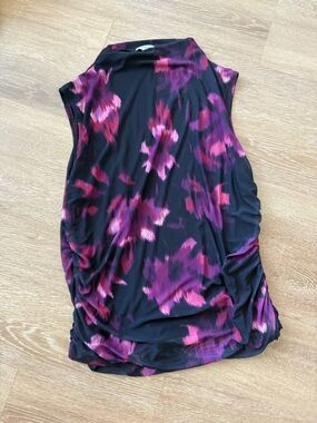 Calvin Klein Black Floral Mesh Tank
